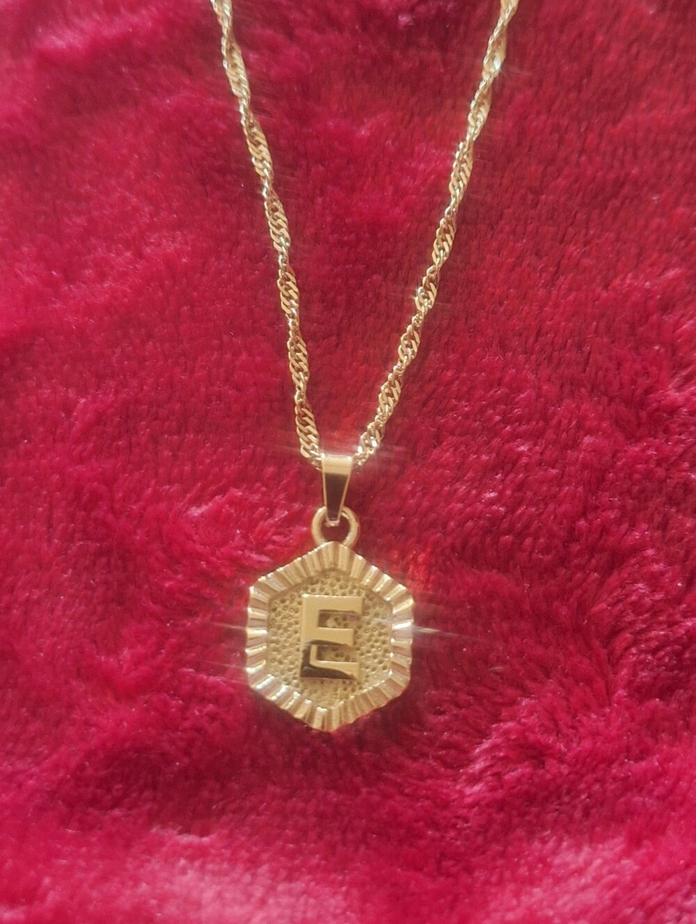 Oak & Ivy Boutique Stainless Gold Tone E Initial Adjustable Necklace NWOT